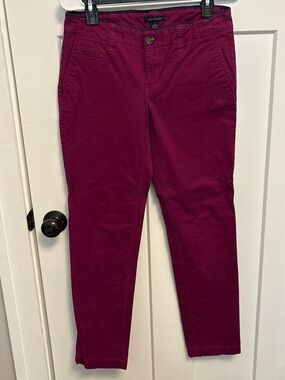 Tommy Hilfiger Women's Burgundy Ankle-Length Chinos